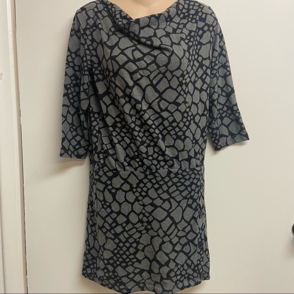 Derek Heart black gray cowl neck mini dress medium.‎